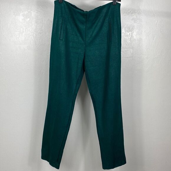 ❤️Last Chance Chico’s Emerald Color High Waisted Slim Fit Pants Size 8 - Picture 1 of 9